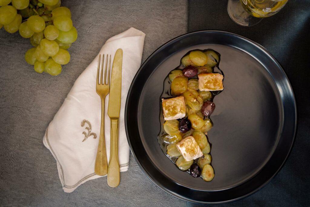 SALMONE CON UVA CARAMELLATA